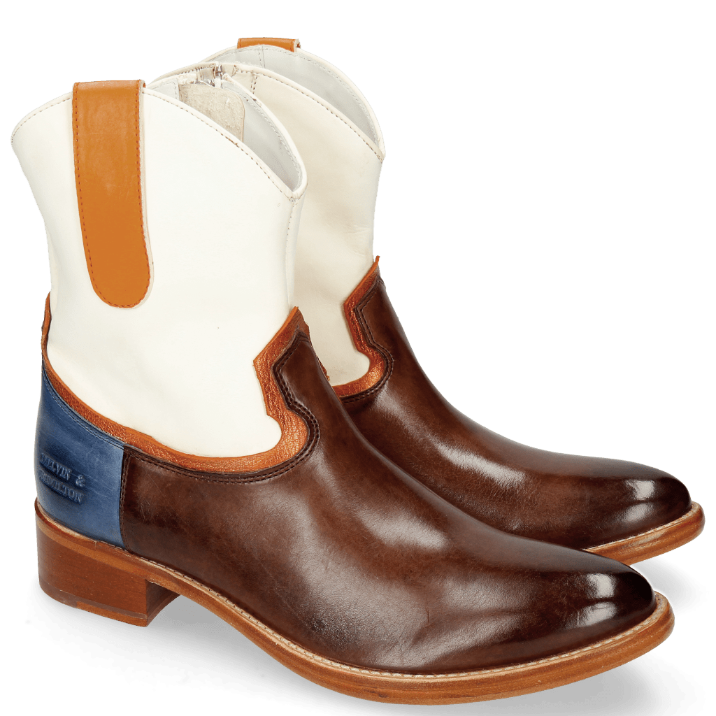 Stiefeletten Blanca 5 Mogano Washed White Glitter Orange