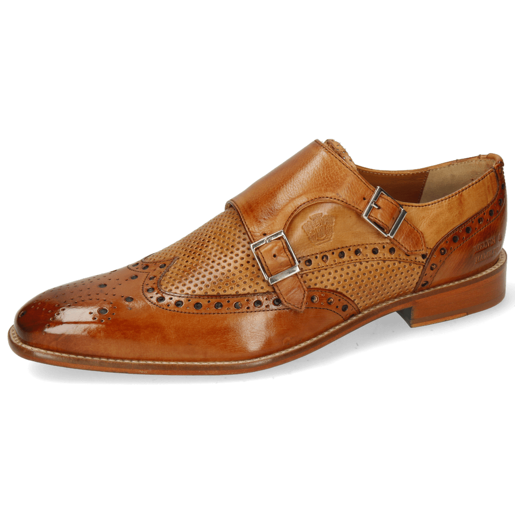 Monk Schuhe Martin 2 Berlin Cognac Perfo Sand