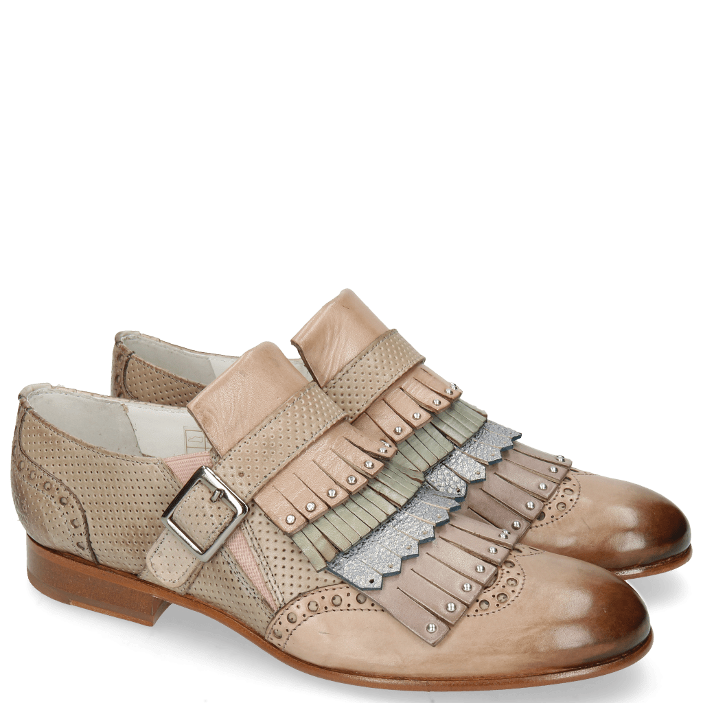 Monk Schuhe Sally 76 Pale Rose Perfo Morning Grey