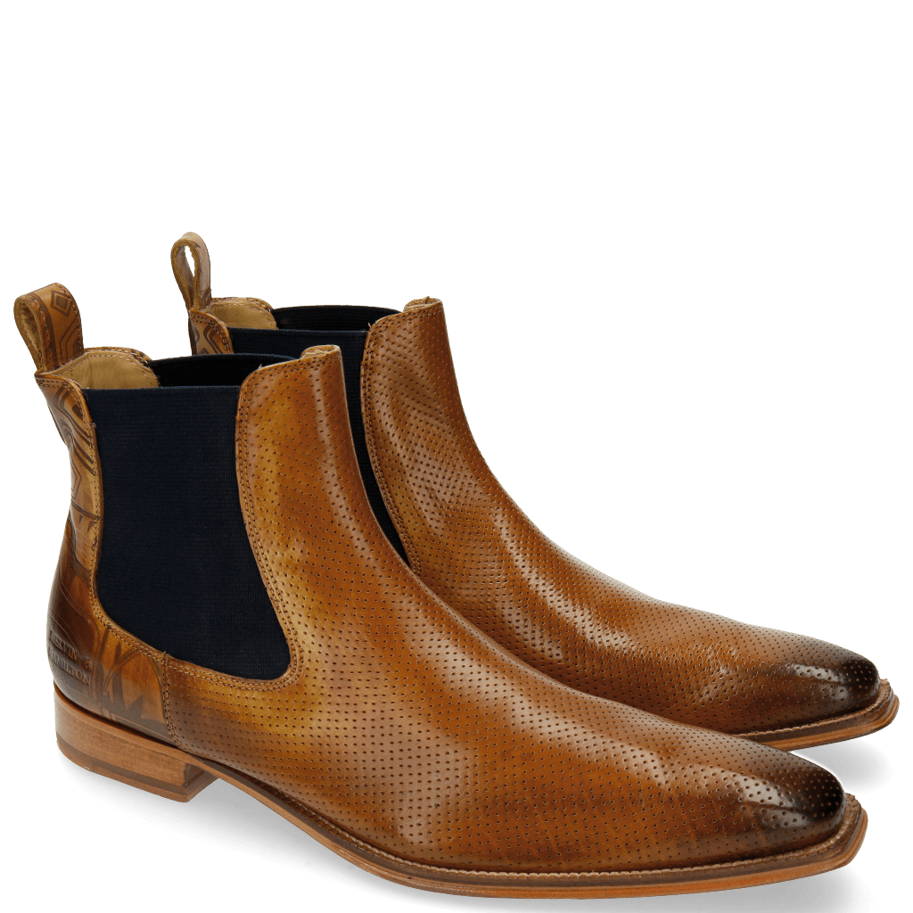Stiefeletten Oswald 5 Perfo Folk Laser Cut Tan