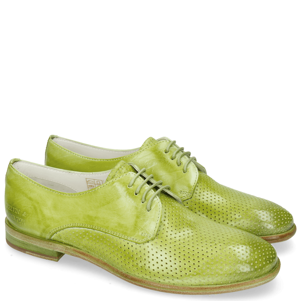 Derby Schuhe Jenny 8 Perfo Mid Green
