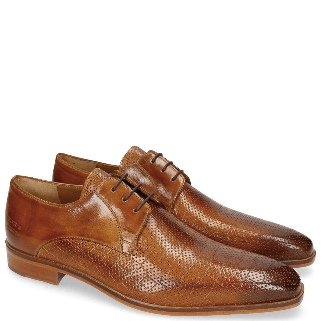 Derby Schuhe Lance 8 Crock Perfo Tan