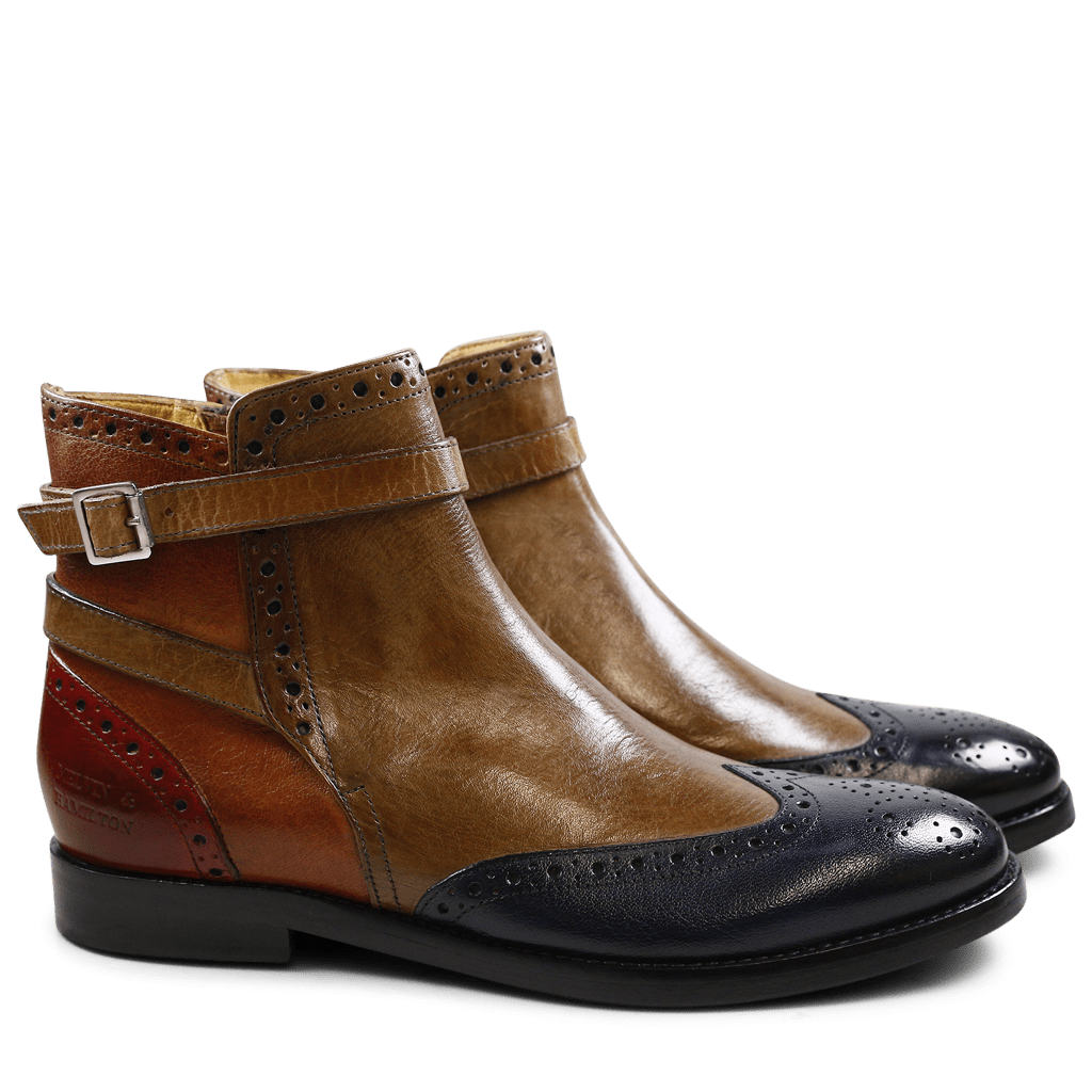 Stiefeletten Amelie 11 Classic Navy Ash Cognac Red Strap Ash LS