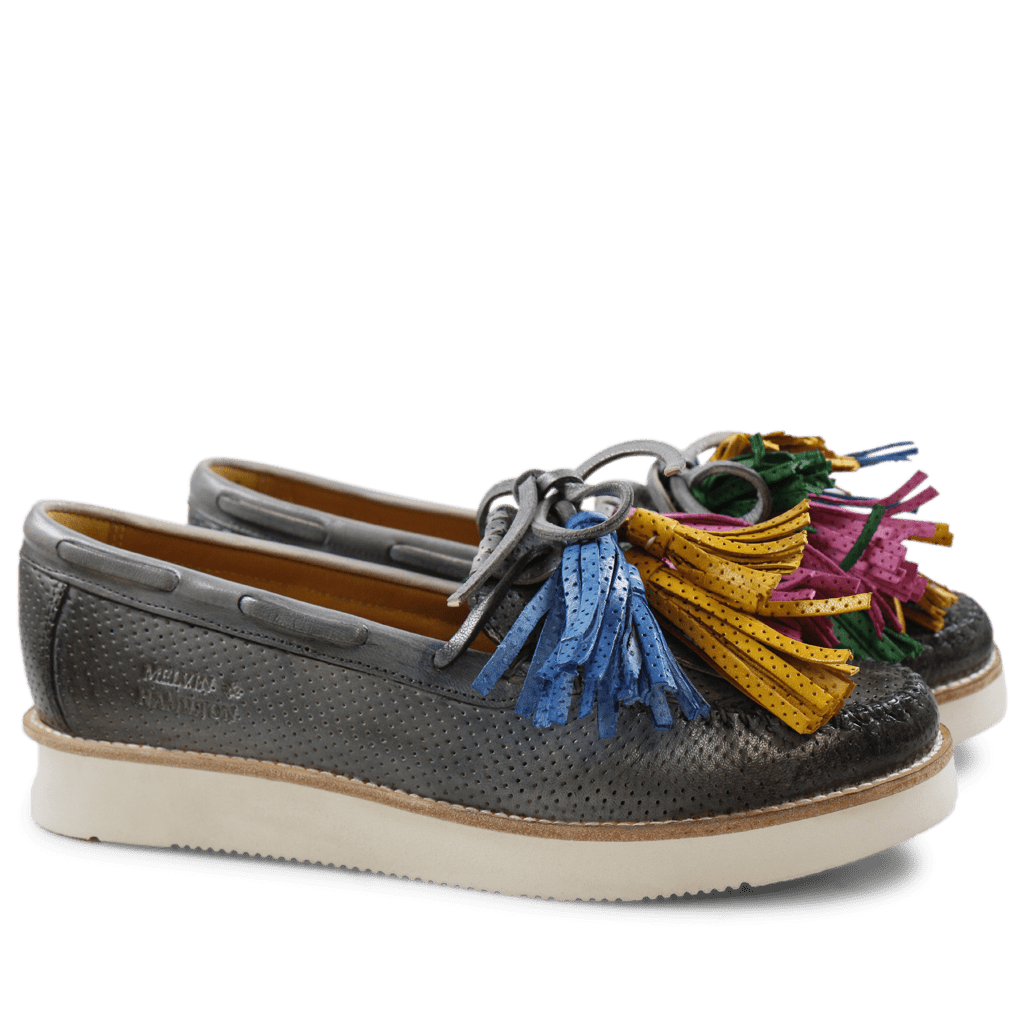 Loafers Bea 4 Venice Perfo Morning Grey Tassel Multi New Malden White