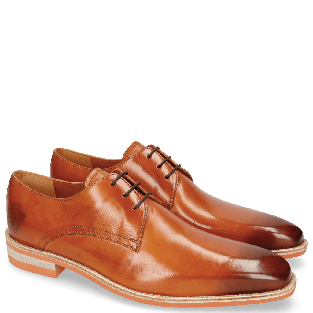 Derby Schuhe Lance 24 E-Orange Lasercut Crown