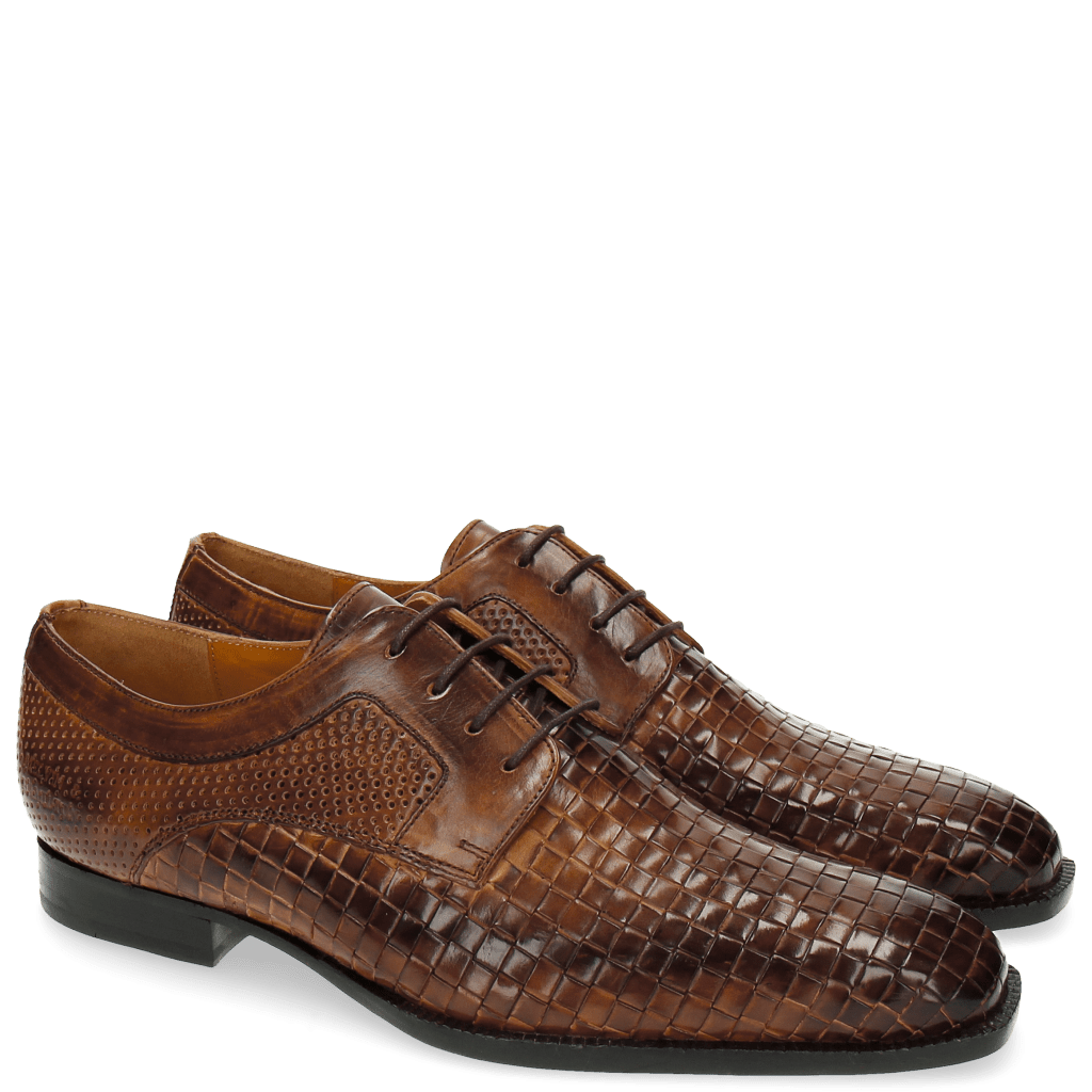 Derby Schuhe Woody 10 Perfo Mesh Tan LS Brown