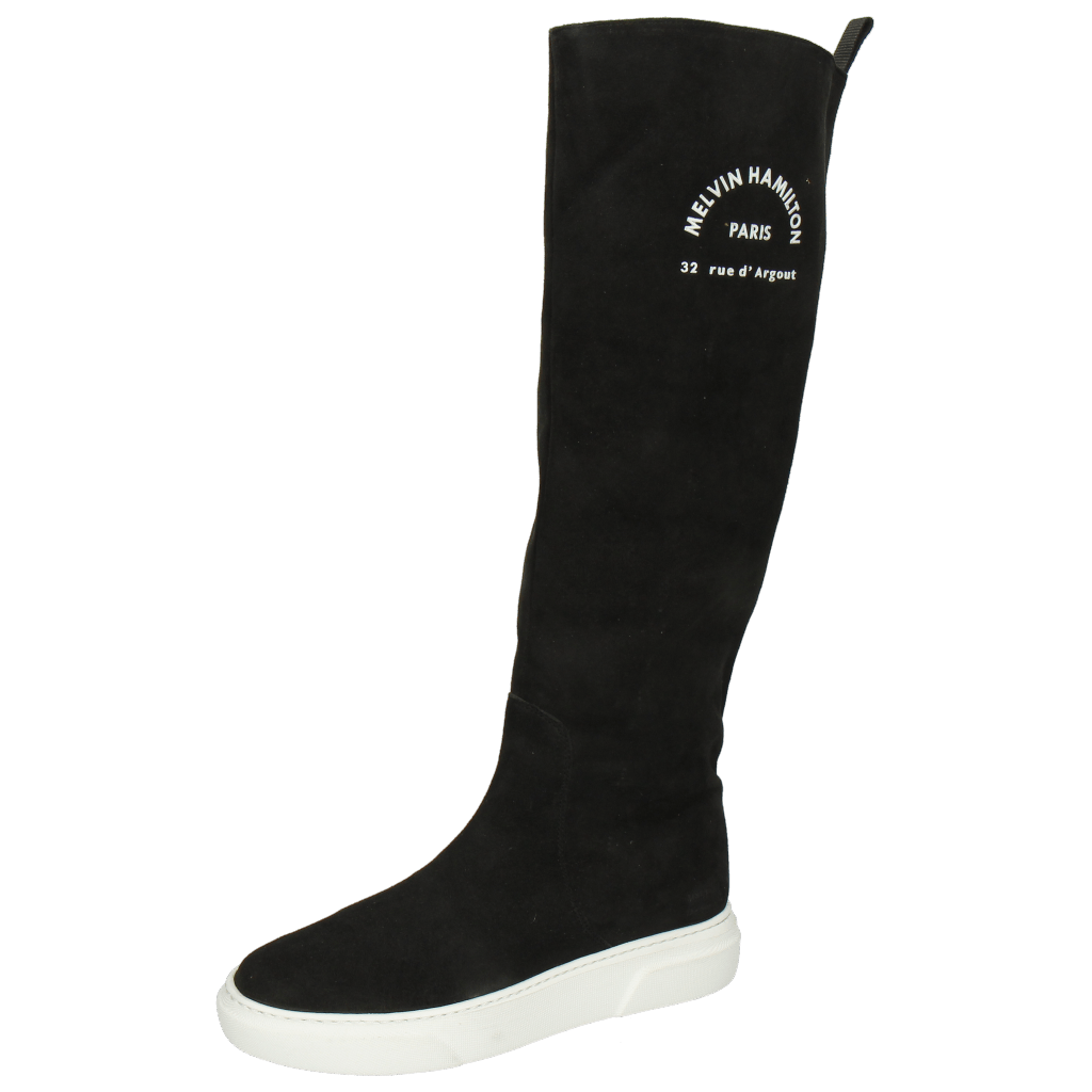 Stiefel Hailey 11 Suede Black Rubber Print M&H