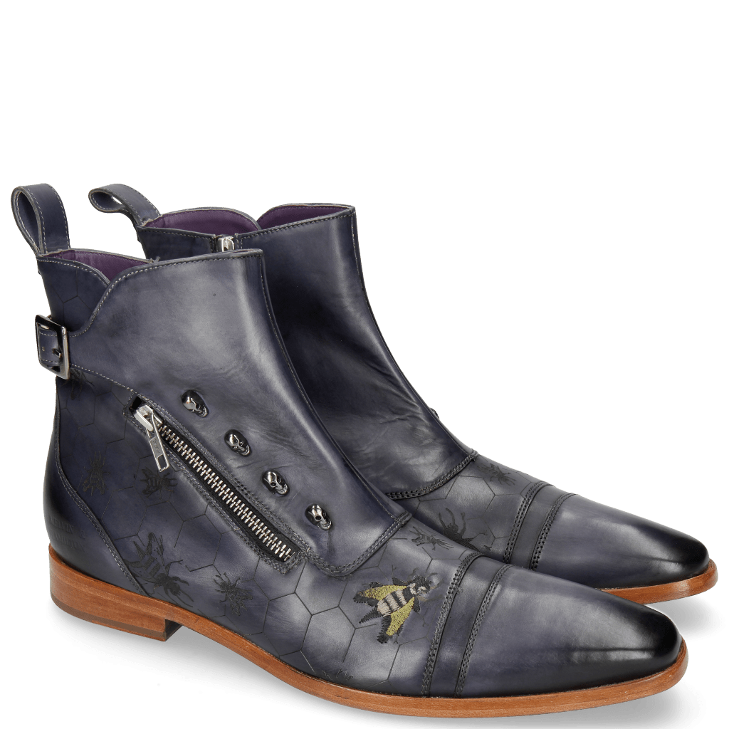 Stiefeletten Elvis 25 Marine Embroidery Bee