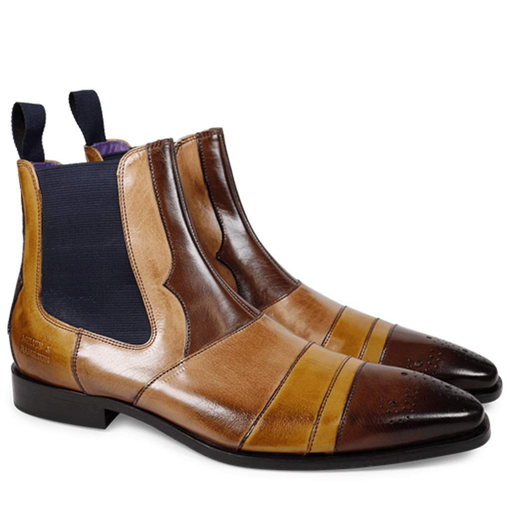 Stiefeletten Elvis 12 Classic Wood Yellow Sand Elastic Navy LS
