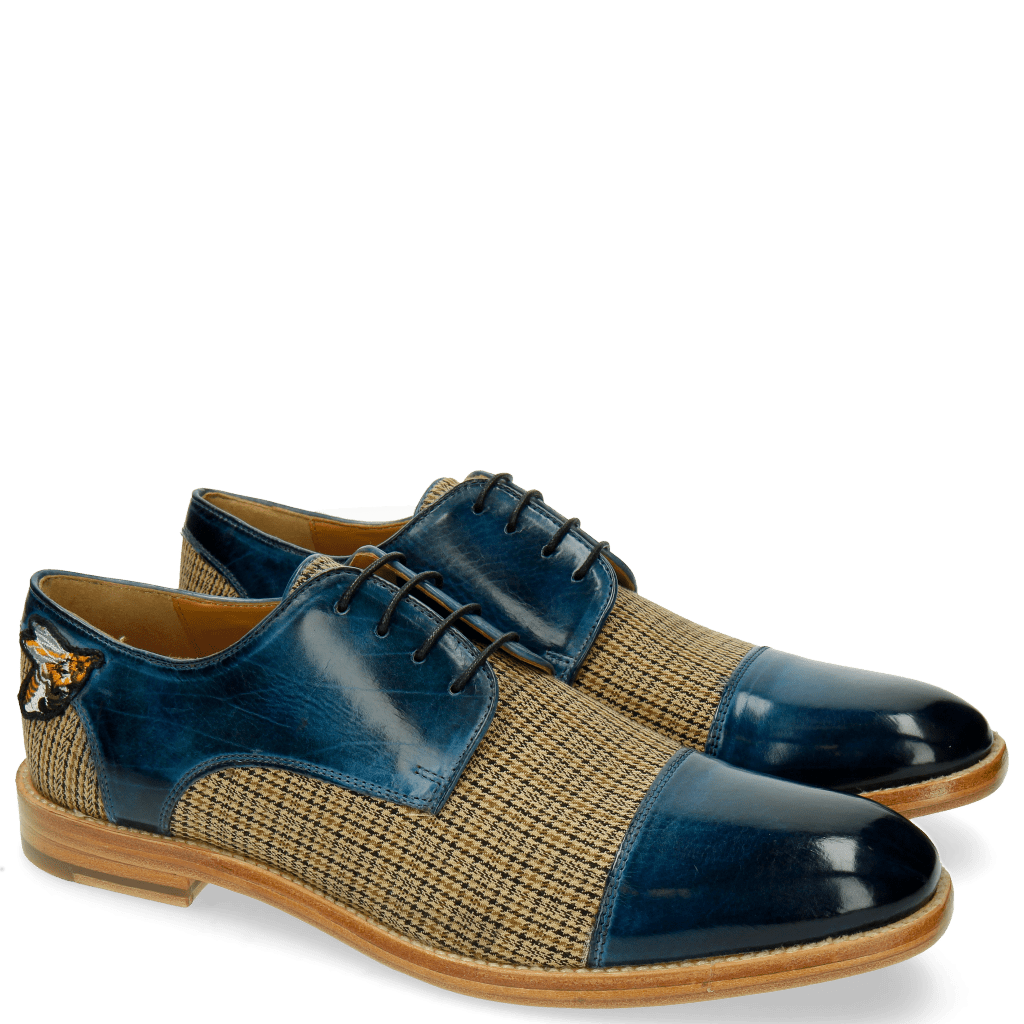 Derby Schuhe Eddy 11 Textile New England Mid Blue