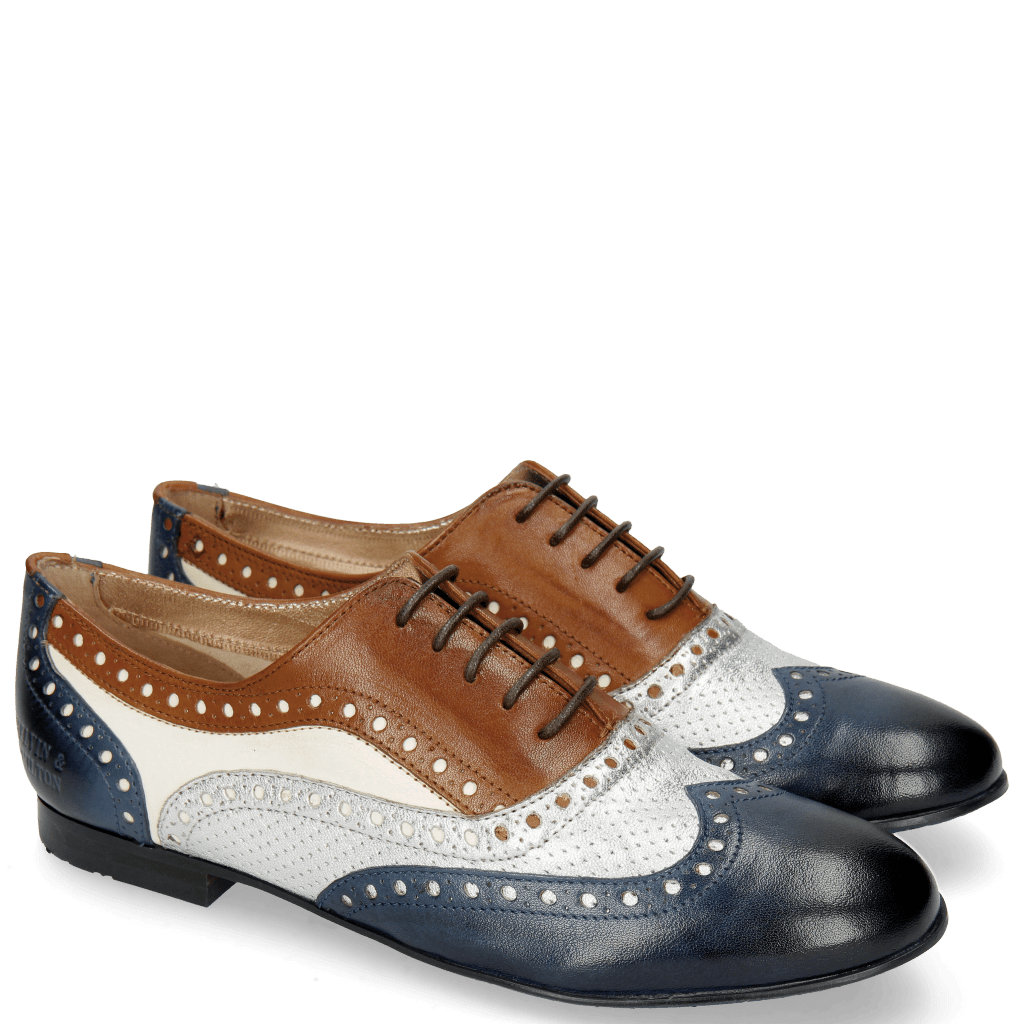 Oxford Schuhe Xia 2 Rio Marine Talca Perfo Aluminium Tan White