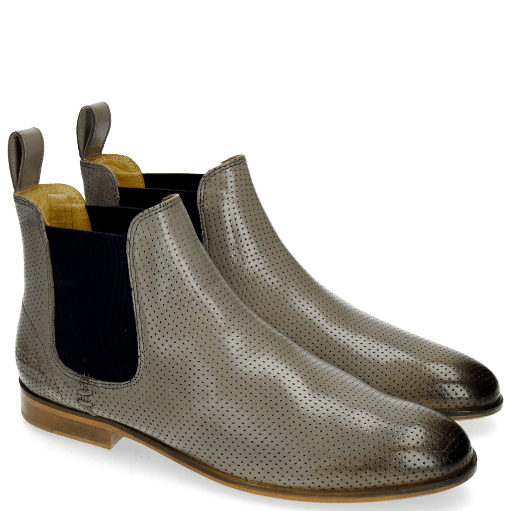 Stiefeletten Susan 10 Salerno Perfo Ash Elastic Navy LS Natural
