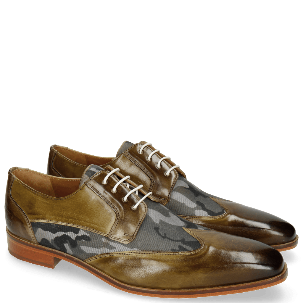 Derby Schuhe Lance 9 Olive Textile Camo Salvia