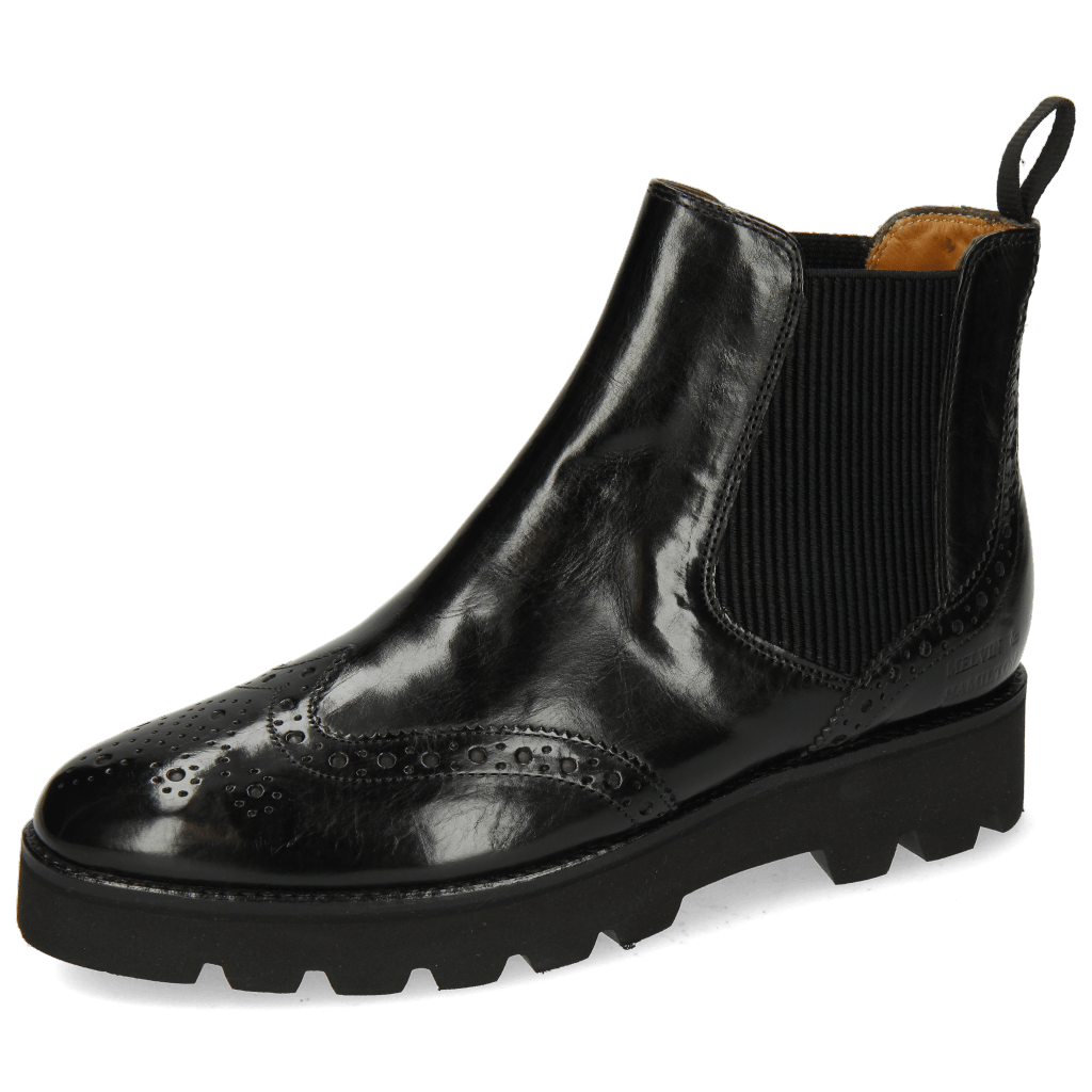 Stiefeletten Selina 6 Black Elastic Ribbed Black
