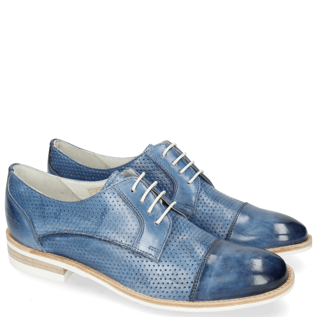 Derby Schuhe Amelie 2 Vegas Perfo Marine