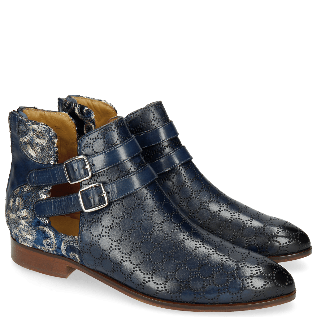 Stiefeletten Jessy 19 Perfo Marine Textile Zardosi