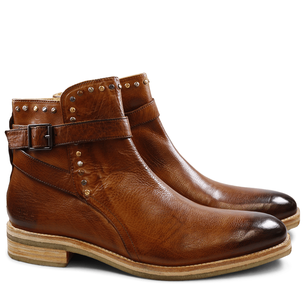 Stiefeletten Tom 6 Milano Cognac Mixed Rivets Crepe