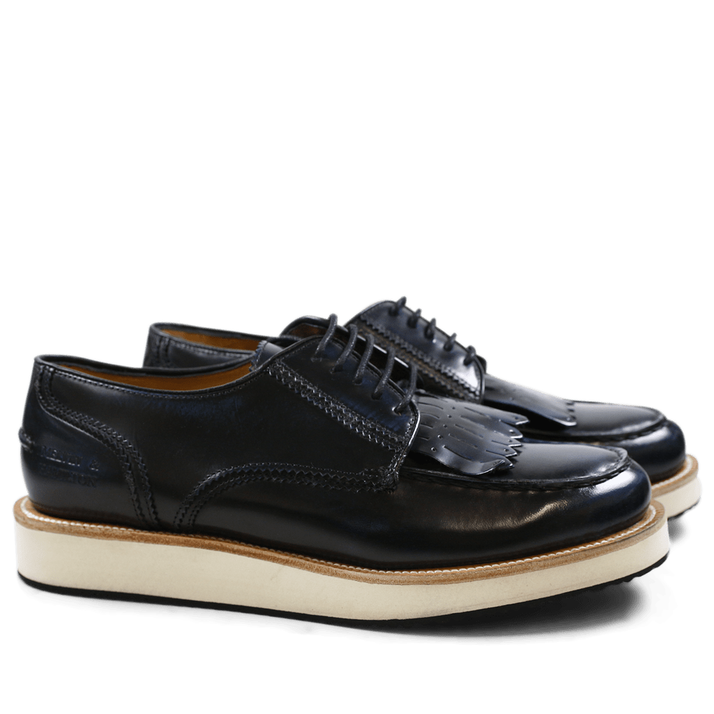 Derby Schuhe Kelly 13 Brush Blue XL Malden White Rubber Black