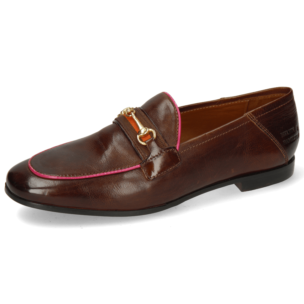 Loafers Scarlett 45 Pisa Mid Brown Binding Fluo Fuxia