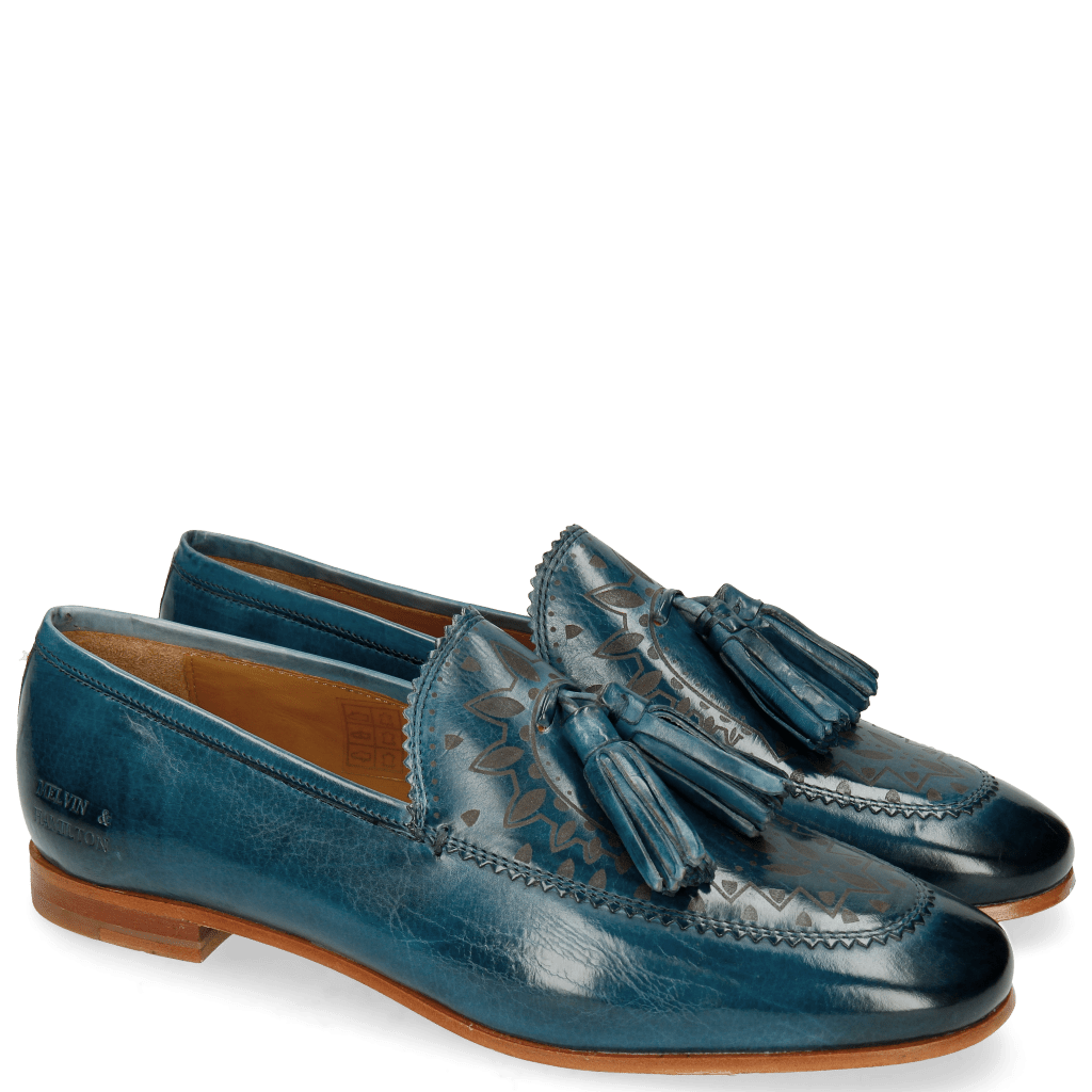 Loafers Scarlett 15 Mid Blue Lasercut