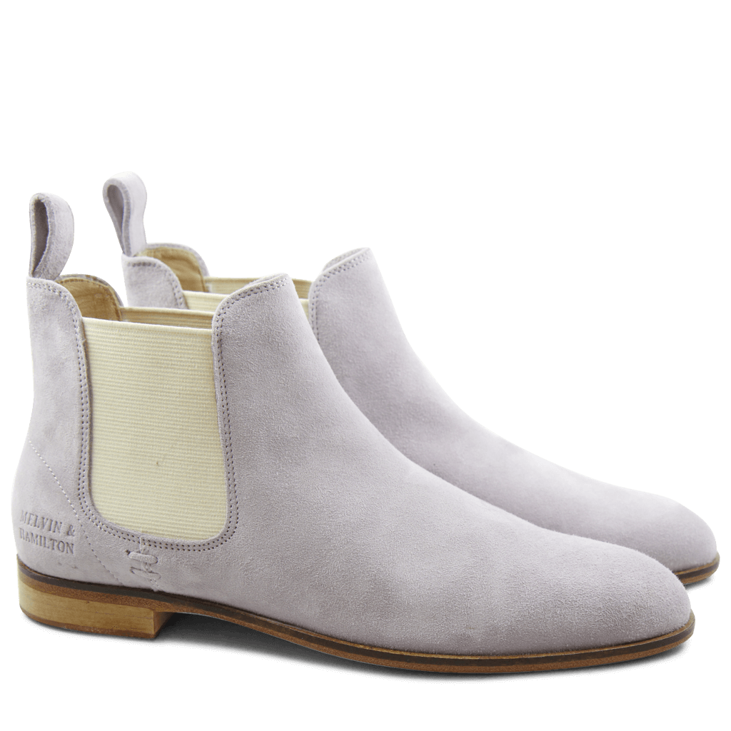 Stiefeletten Susan 10 Suede Lila Elastic Off White LS