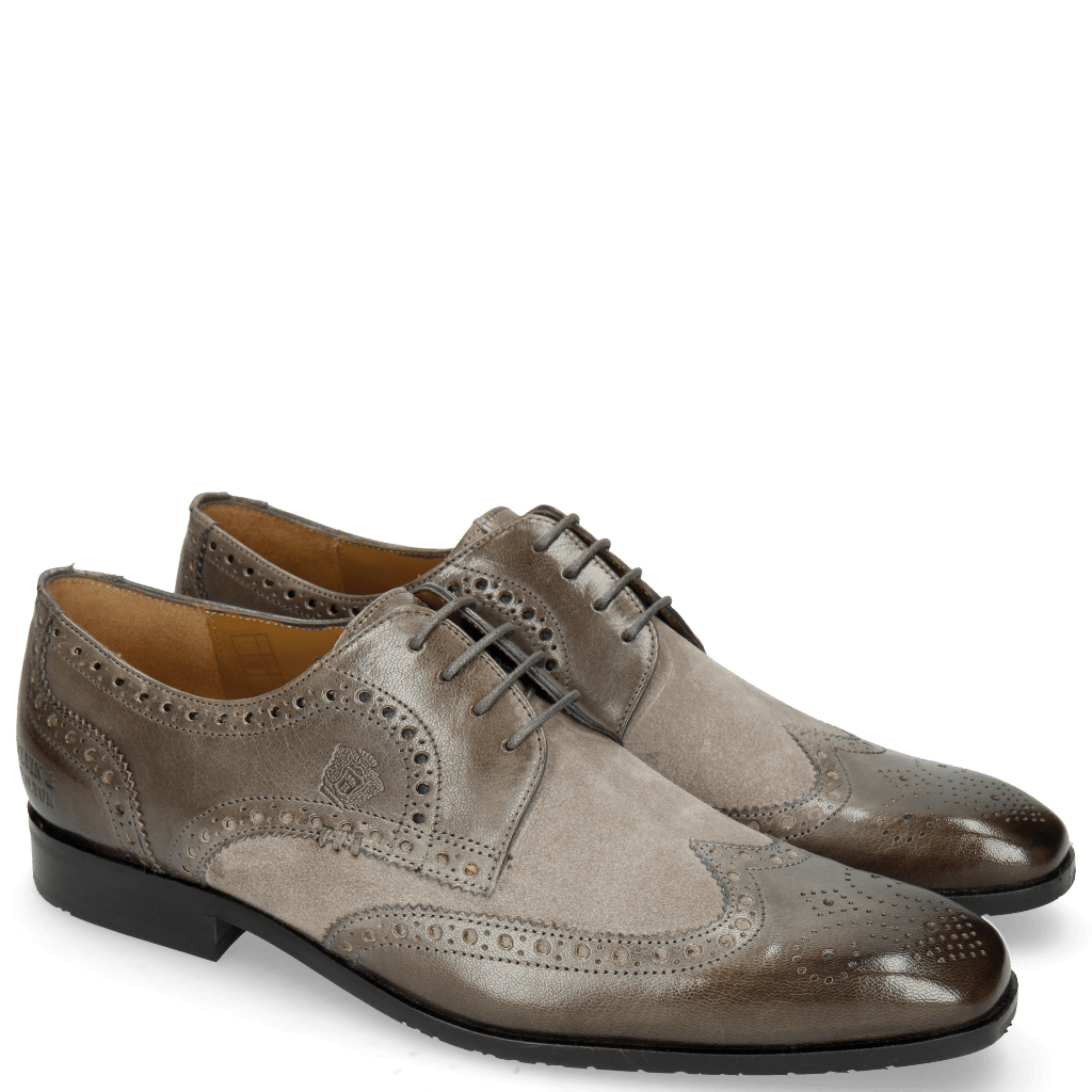 Derby Schuhe Rico 2 Rio Grigio Suede Pattinni Marmotta