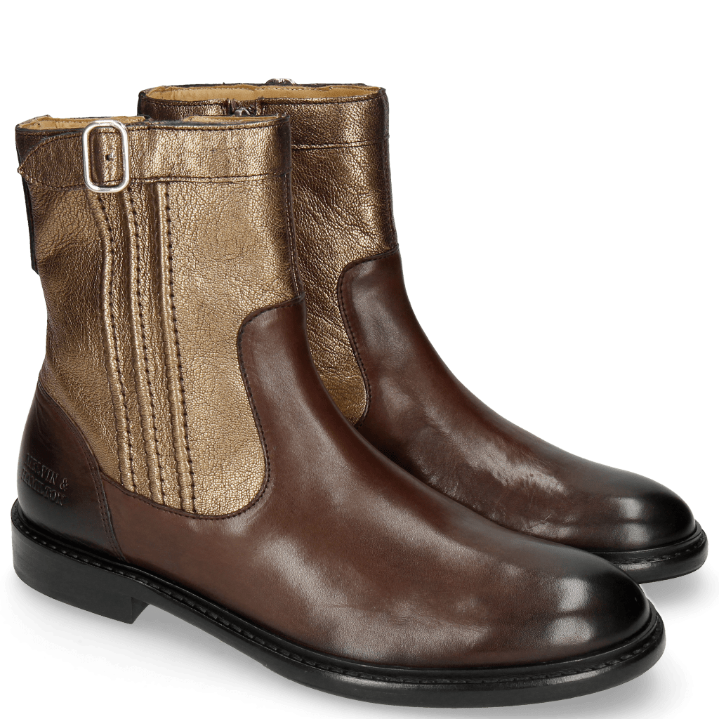 Stiefeletten Sally 85 Mogano Nappa Aztek Bronze Rivets