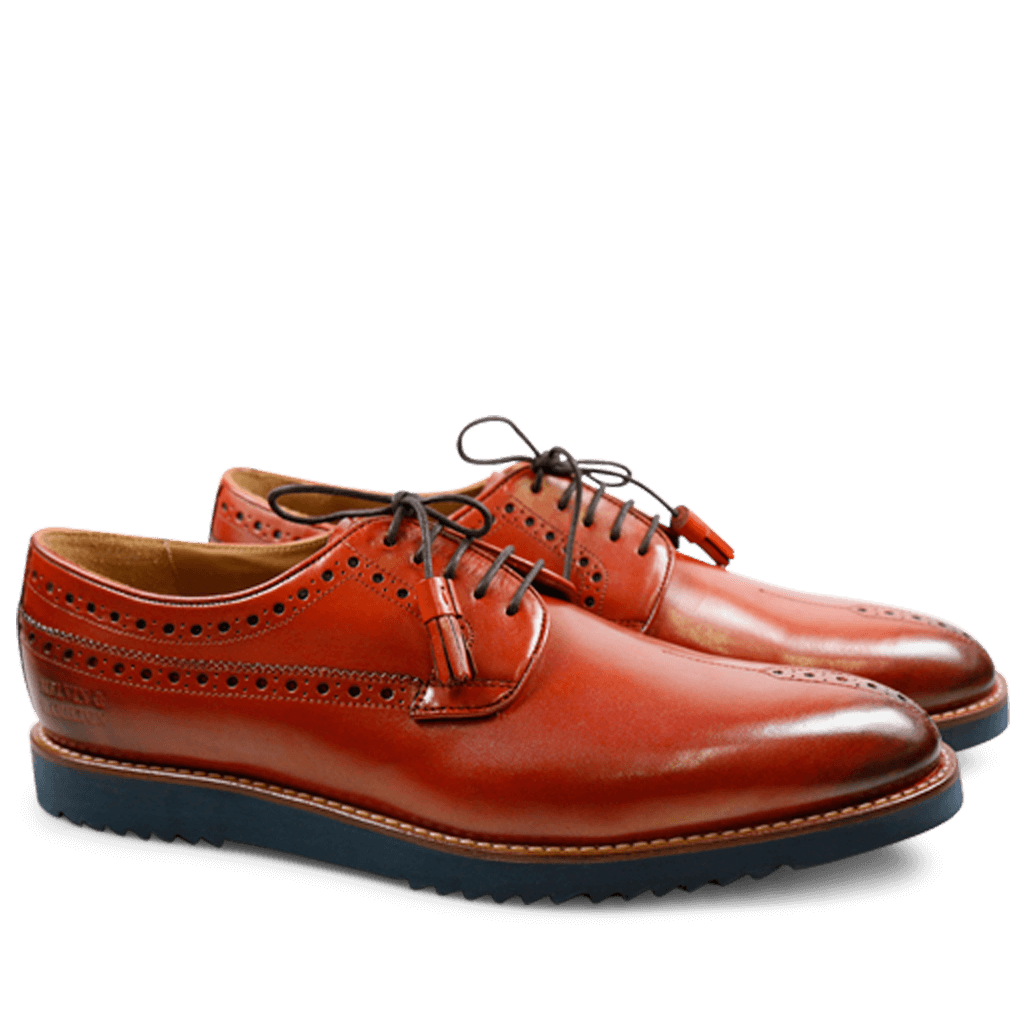 Derby Schuhe Peter 2 Brilliant Crust Orange Goya Navy