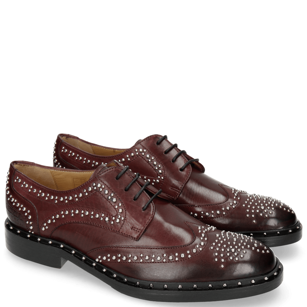 Derby Schuhe Sally 53 Burgundy Rivets