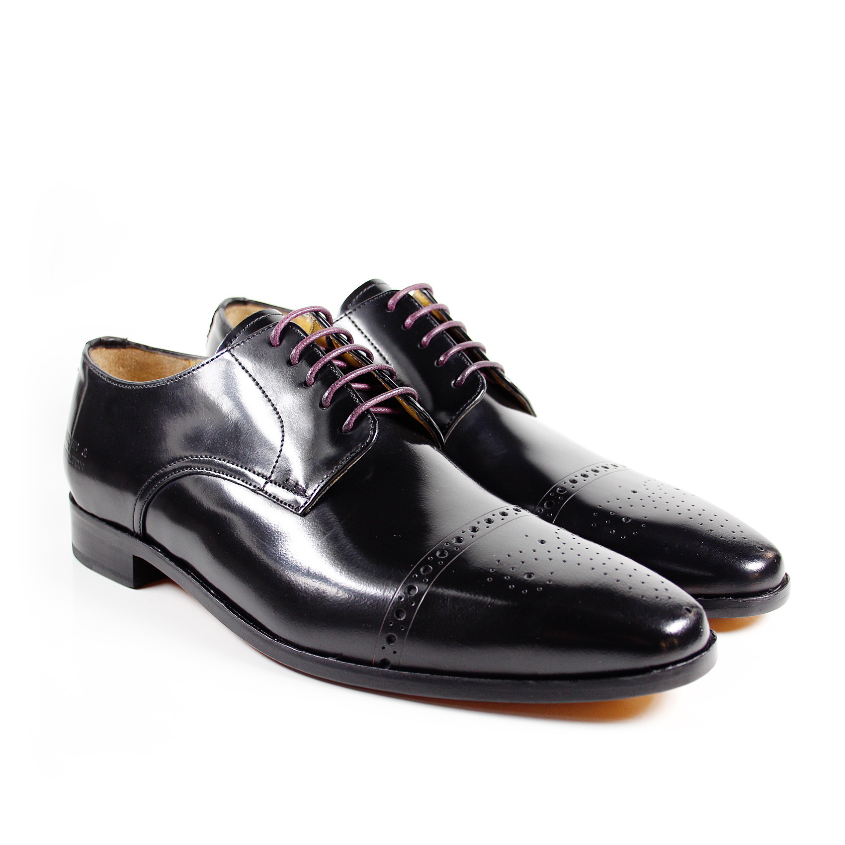 Derby Schuhe Edward 1 Brush Black LS