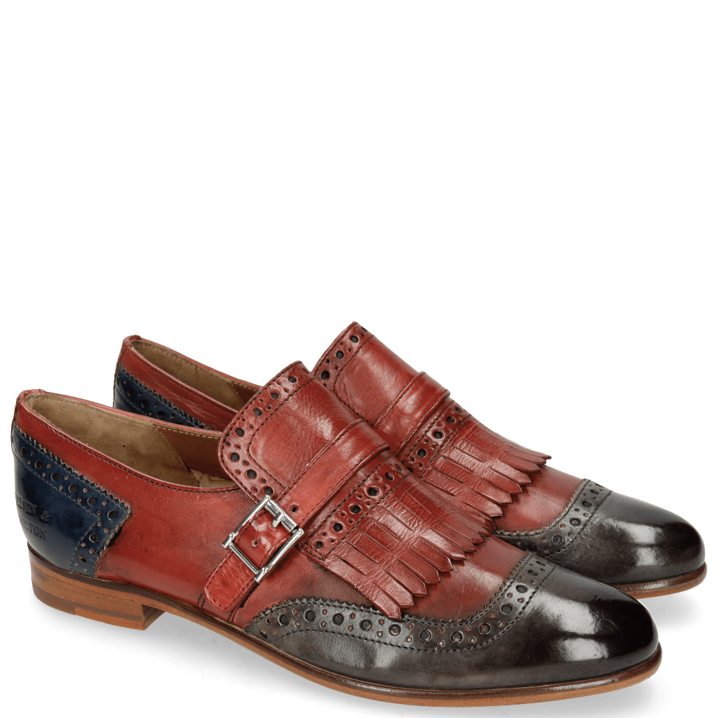 Monk Schuhe Selina 2 Grigio Fiesta Marine Strap