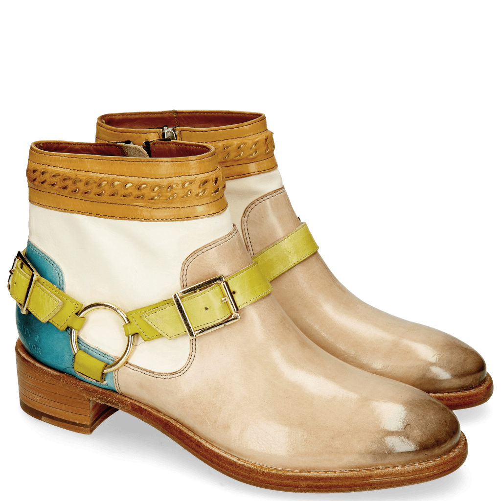 Stiefeletten Lizzy 4 Corda White Turquoise Washed Straps Sol