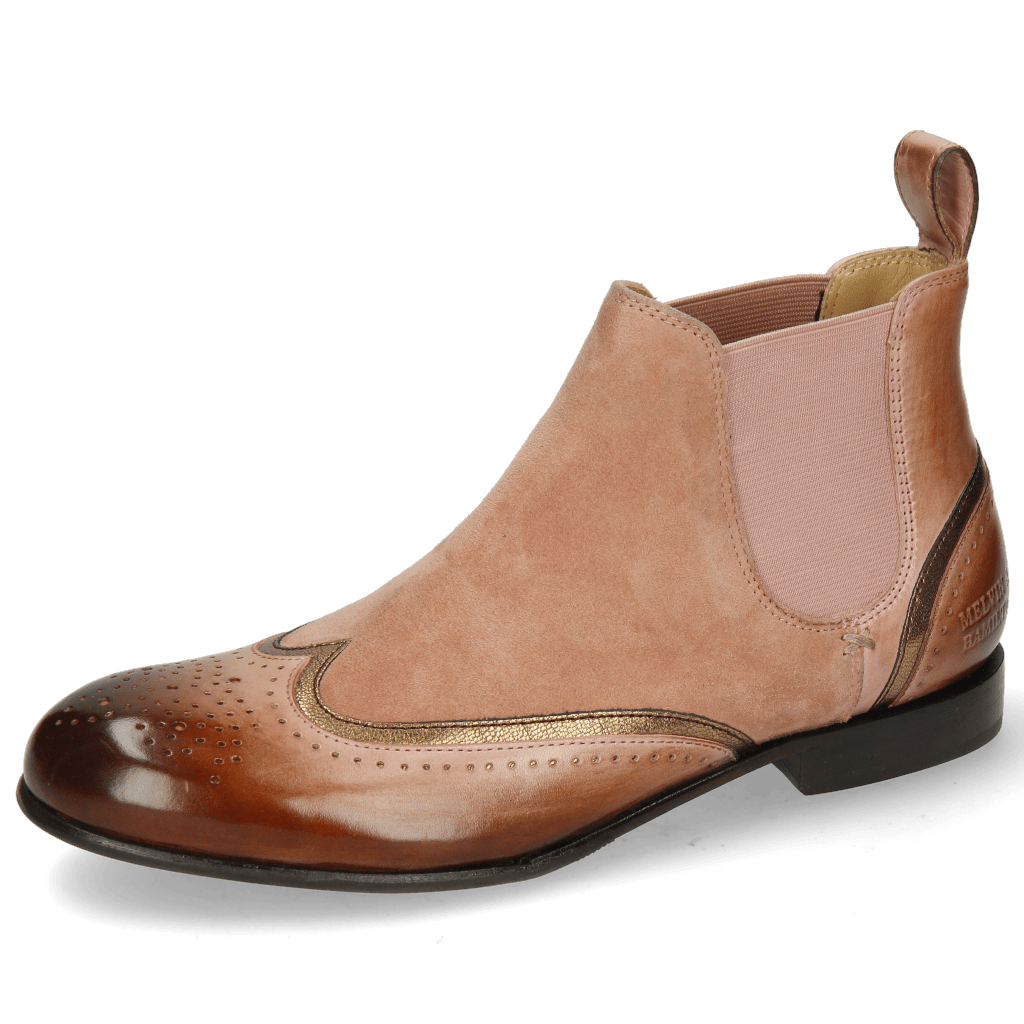 Botki Sally 19 Rose Nappa Aztek Bronze Sheep Suede Old