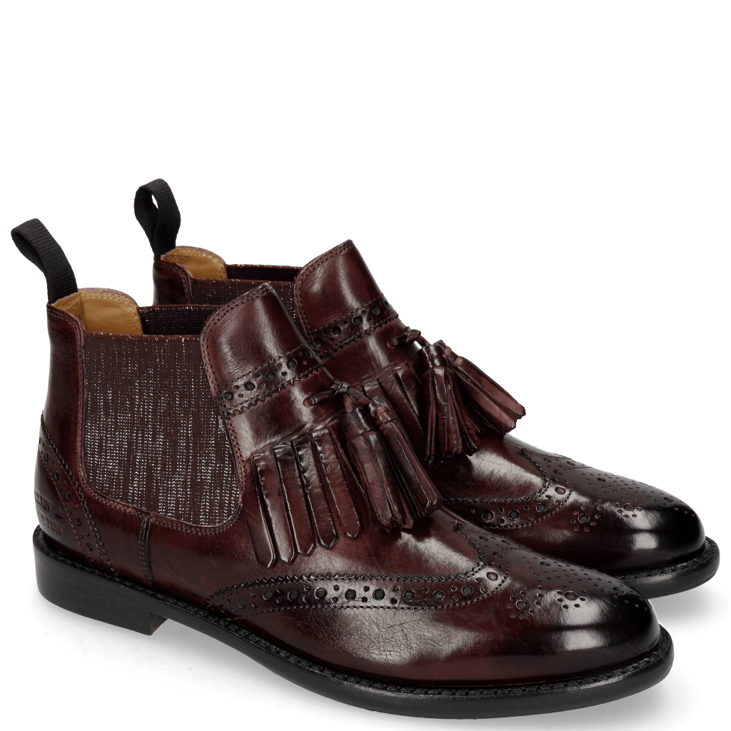 Botki Selina 5 Burgundy Elastic Glitter