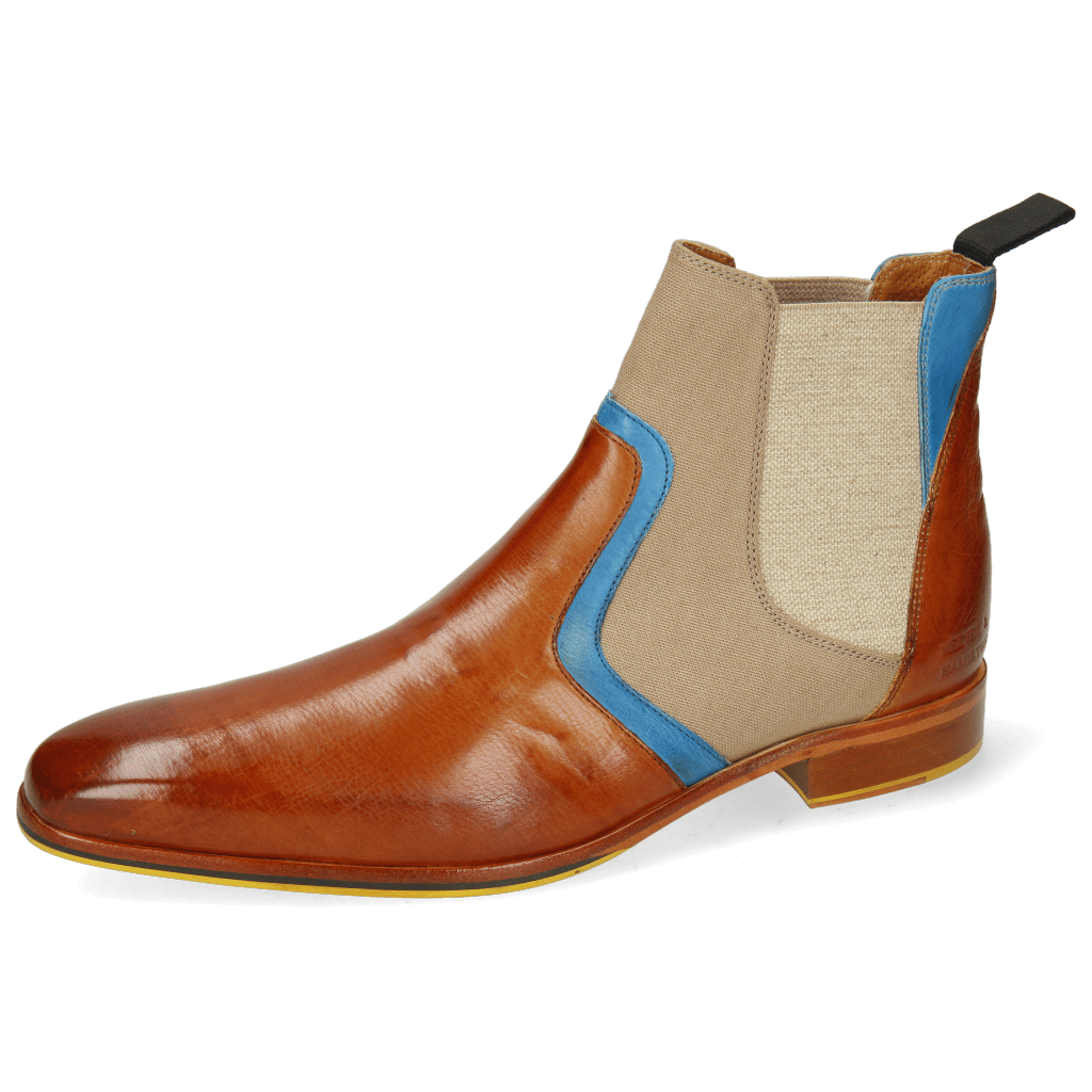 Botki Lewis 26 Imola Tan Mid Blue Textile Indonesia Camel