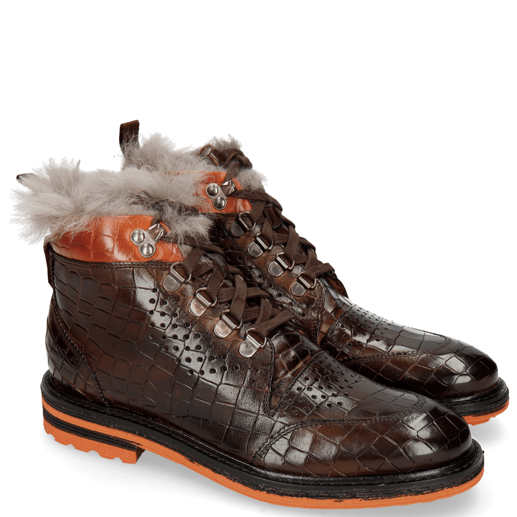 Botki Amelie 23 Crock Mid Brown Winter Orange Backloop