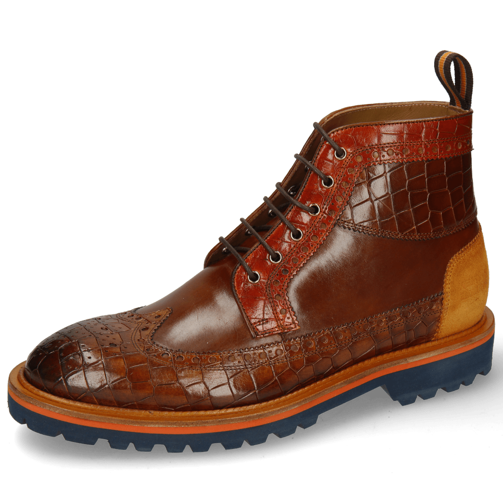 Botki Matthew 9 Crock Mid Brown Winter Orange Suede Pattini