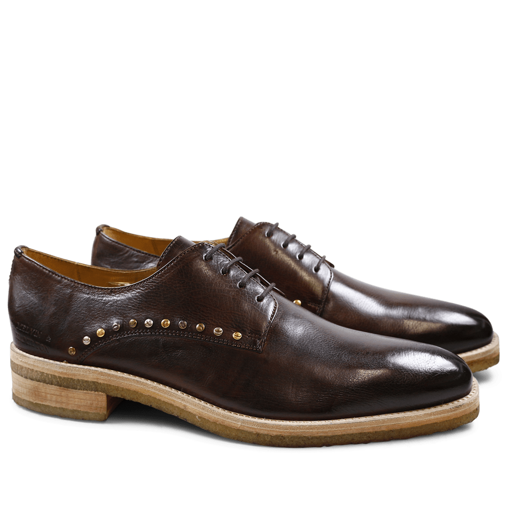 Tom 8 Milano Mid Brown Mixed Rivets Crepe Natural Melvin Hamilton