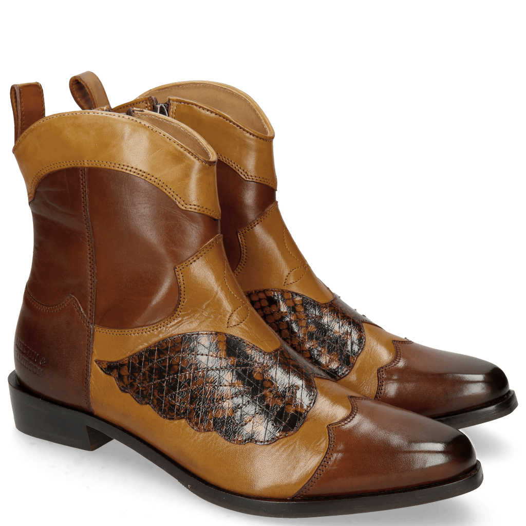 Ankle boots Marlin 37 Mid Brown Sand Python Brown