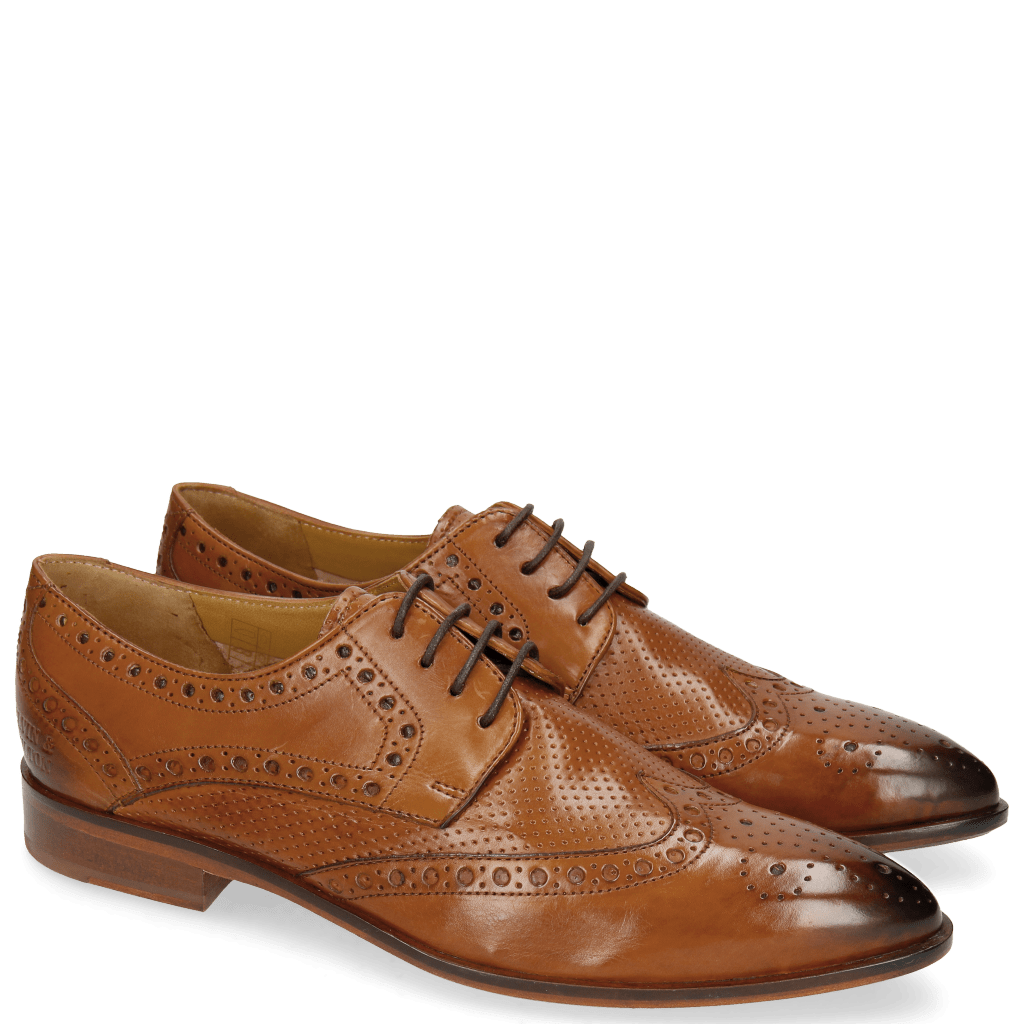 Derby shoes Jessy 6 Perfo Cuoio Rich Tan Collar