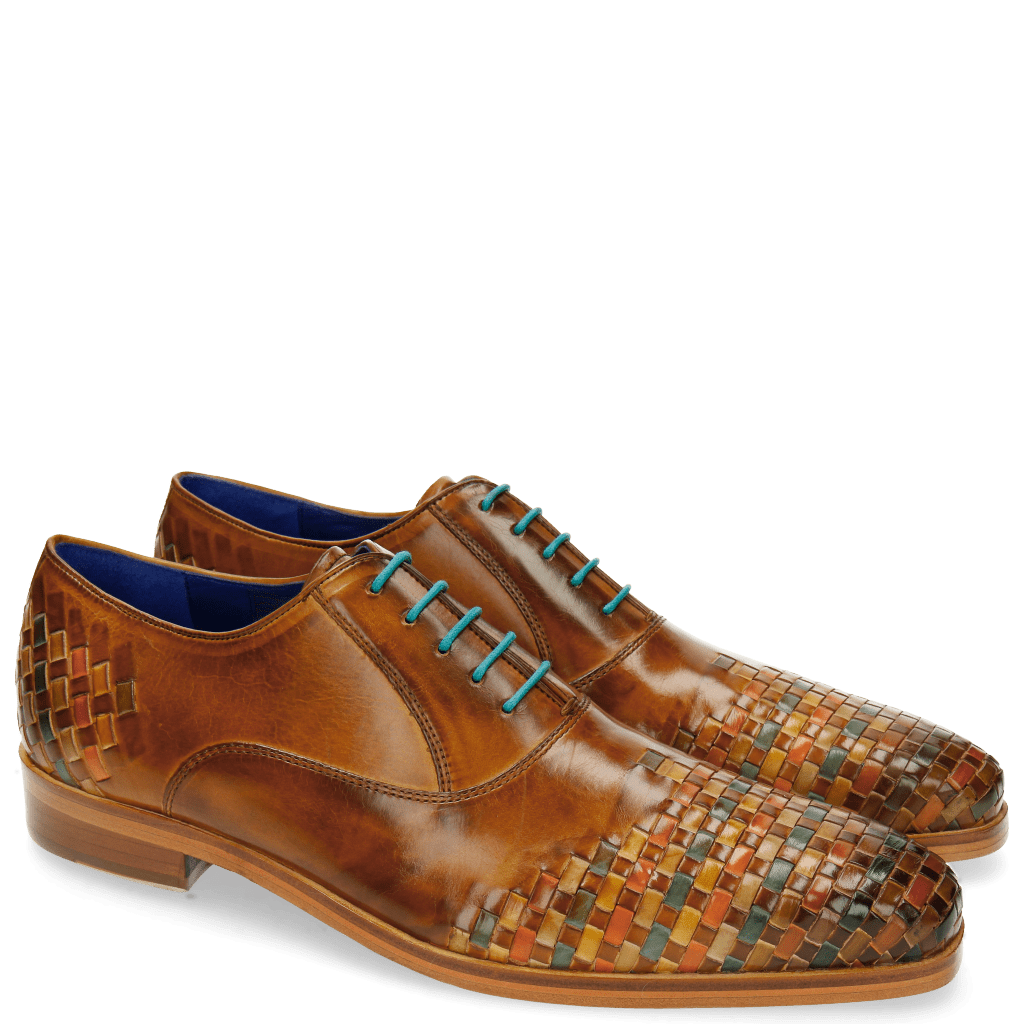Oxford shoes Lewis 17 Cognac Interlaced Multi