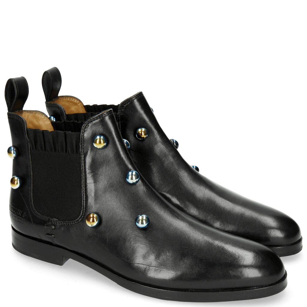 Ankle boots Susan 10 Black Resin Bubbles Multi Elastic Fly