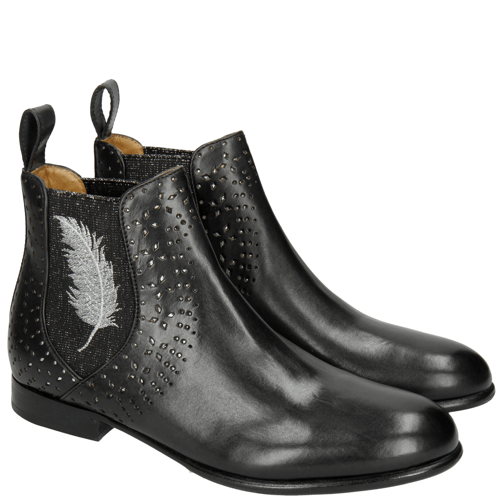 Ankle boots Sally 83 Black Elastic Glitter