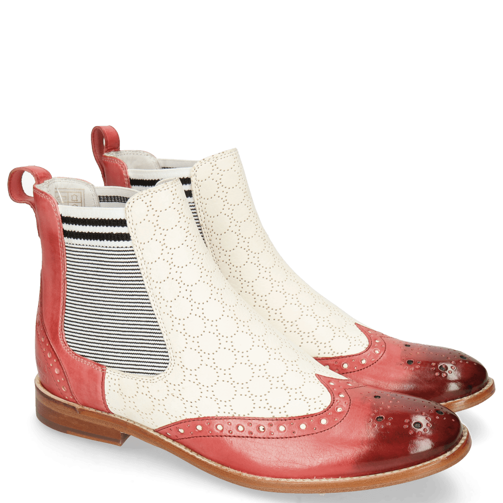 Ankle boots Amelie 5 Vegas Rich Red Perfo White