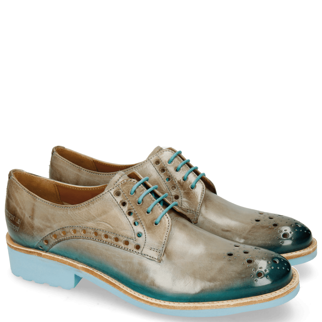 Derby shoes Amelie 7 Oxygen Shade Ice Blue Turquoise