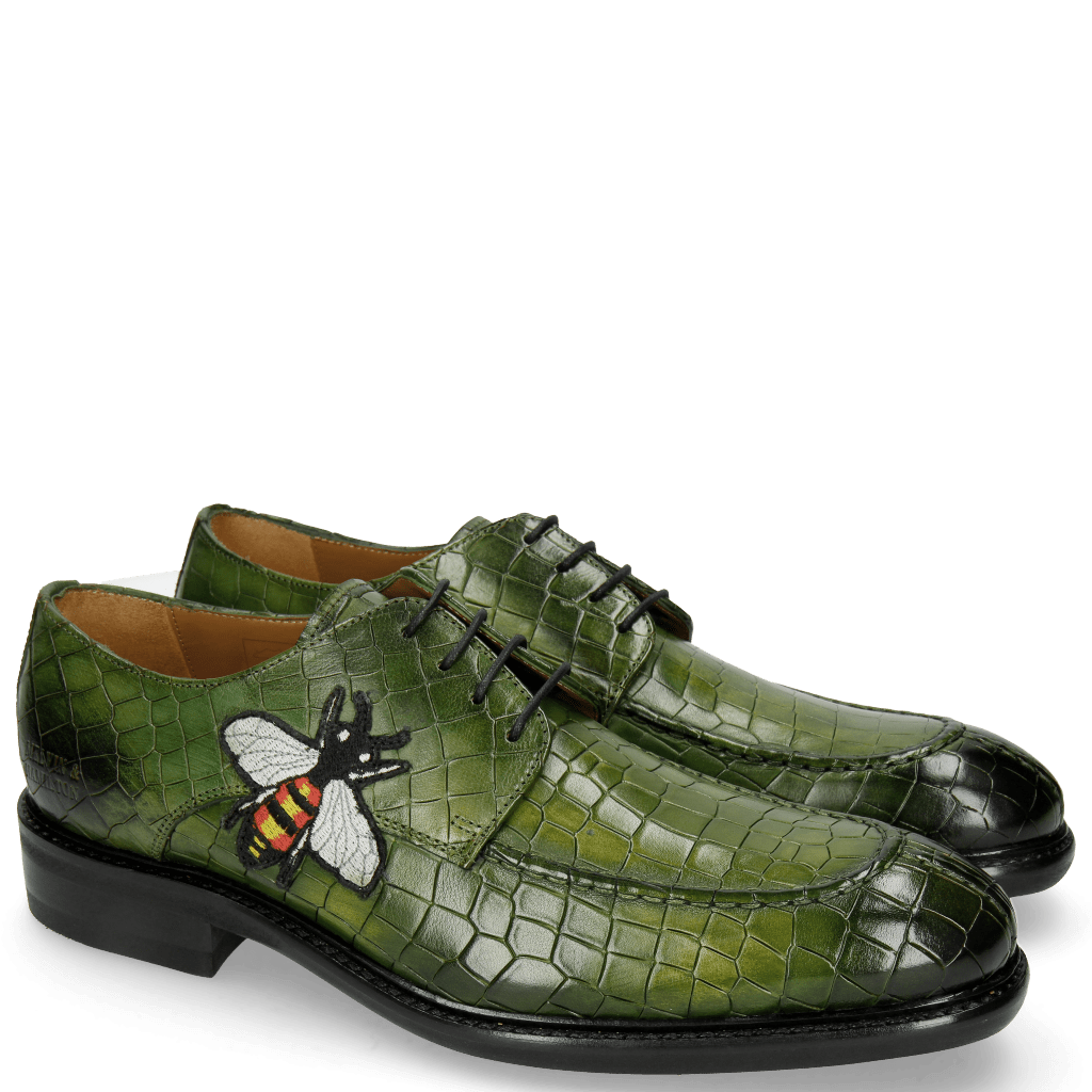green derby shoes