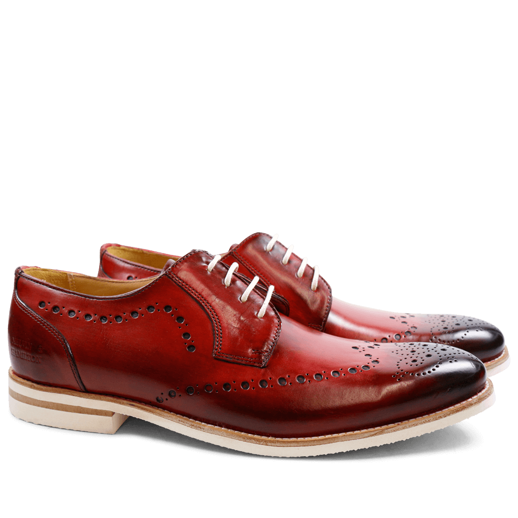 Derby shoes Scott 7 Crust Washed Red Modica White