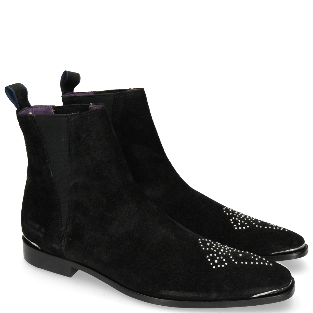 Ankle boots Elvis 44 Suede Patinni Black Rivets