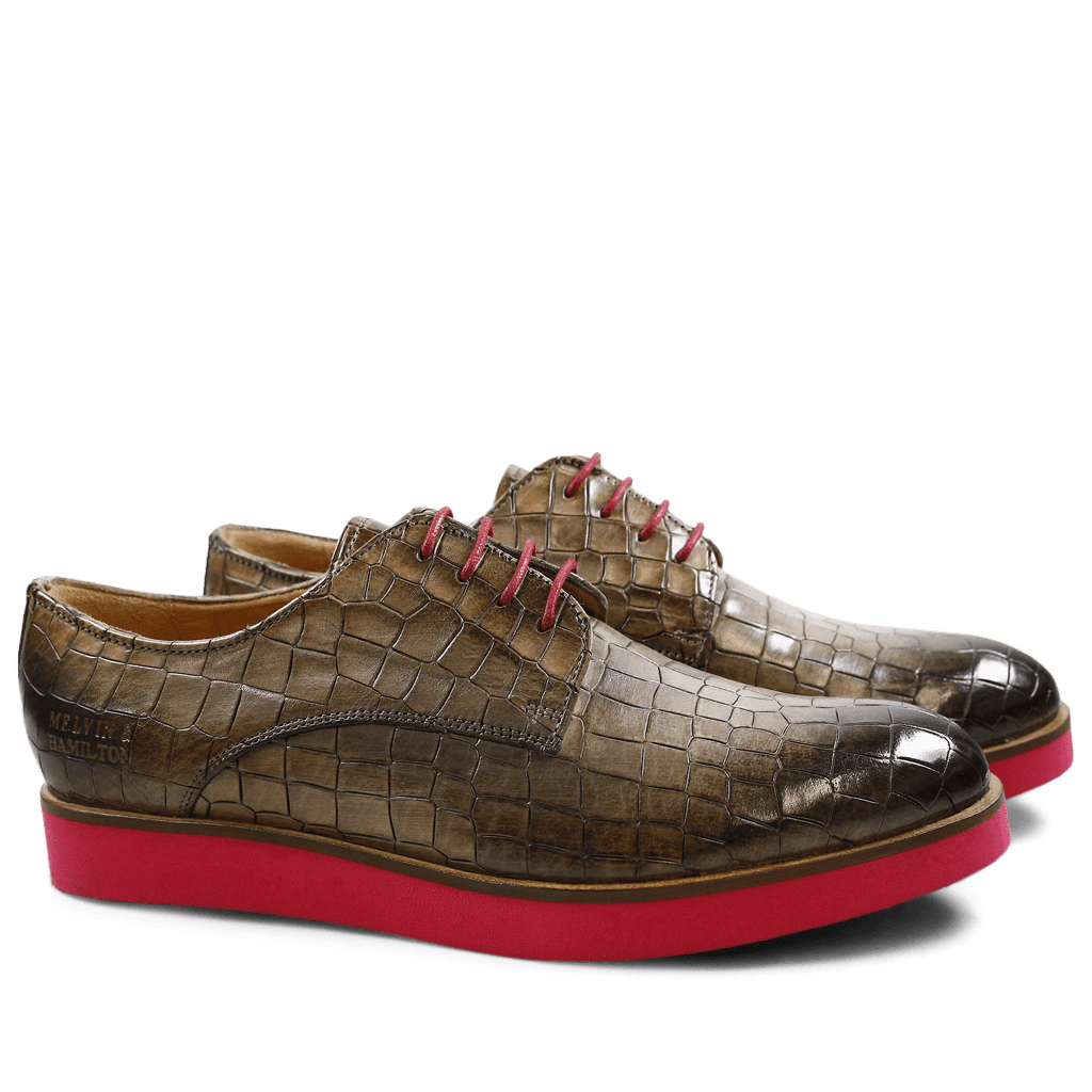 Derby shoes Sally 13 Crock Smoke Justin Fuxia