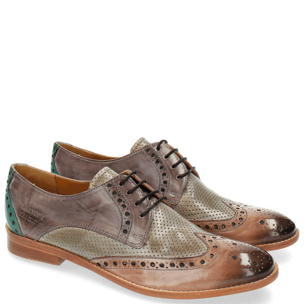 Derby shoes Amelie 3 Perfo Pale Rose Morning Grey Pale Lila Sweet Water